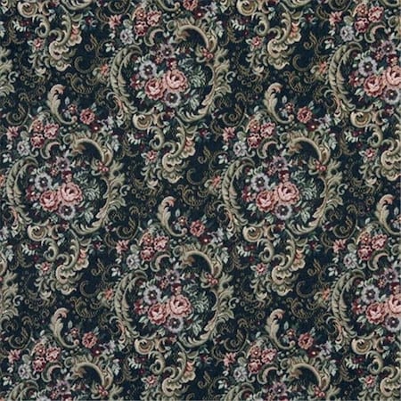 Designer Fabrics Designer Fabrics F642 54 in. Wide Navy; Gold And Burgundy; Floral Tapestry Upholstery Fabric F642